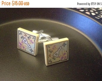 Mothers Day Sale Lego Map smooth Tile Cuff Links