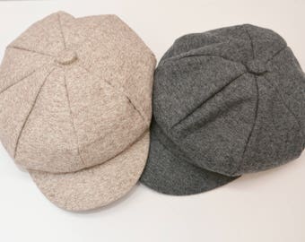 Newsboy Hat / Newsboy cap / Charcoal Gray Khaki Tan Newsboy Hat / Page Boy Newsboy Hat / Ring bearer / Kids Boys Baby Cap 8 mo - 10 years