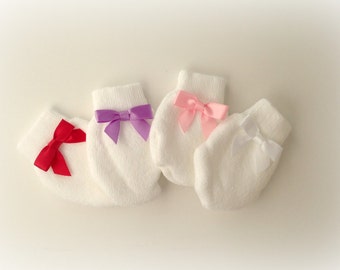 Baby scratch mittens, Baby no scratch mittens, newborn mittens, Newborn Mitts, Baby girl mittens