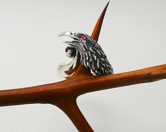 Phoenix Silver Ring.Witch Silver Ring.Griffin Silver Ring.Unique Ring.Gryphon Silver Ring.Pagan Silver Ring.Wiccan Silver Ring.Magick Ring