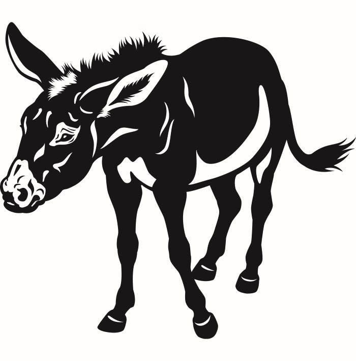 Donkey 1 Ass Mule Farm Animal Rides Coffee Beans .SVG .EPS