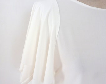 White Tunic with drape sleeves and slight flair bottom