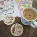 Fathers Day Gift from Kids - Personalised Coasters - Coffee Gift For Dad - Personalised Childs Drawing Gift - Personalised Gift from Kids