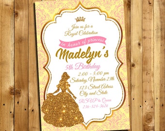 Beauty and the Beast Invitation, Beauty and the Beast Birthday, Beauty and the Beast party, Beauty and the Beast Thank You Card | MSBE_4