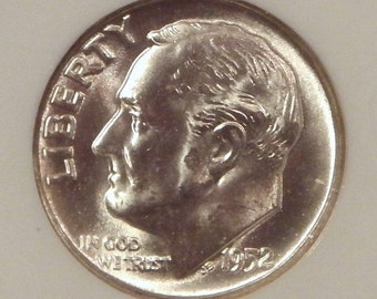 1952 Roosevelt Dime NGC MS66