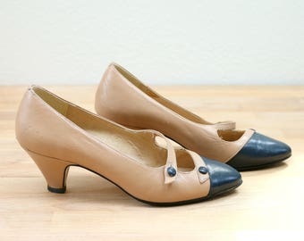 1970s Navy Pierre Pumps /// Size 5