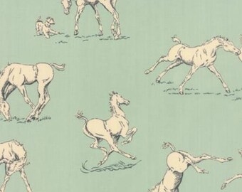 Moda Purebred Bluegrass by Erin Michael Aqua Horsing Around 26091 15 By The Yard