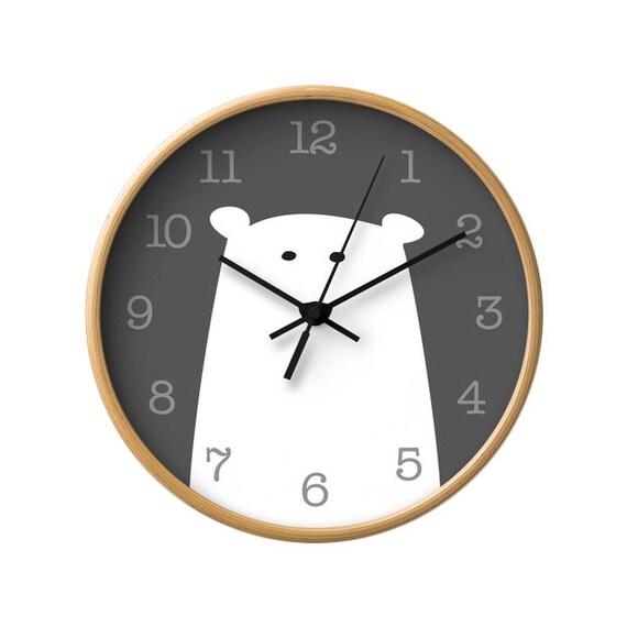 Eisbär Kinderzimmer Wanduhr Eisbär Wanduhr Eisbär Uhr