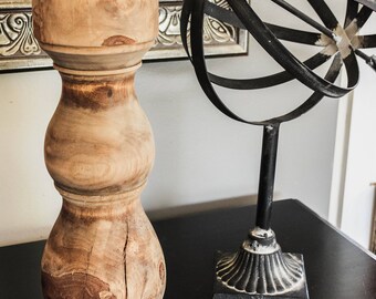 Large Wood Candlestick From A Tree Named Sherry