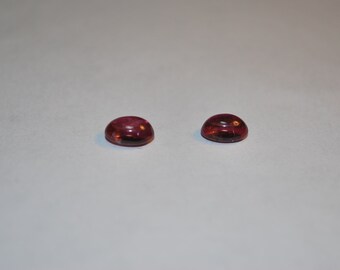 6.0 x 8.0 (1.90cts) Medium/Dark Pink Oval Natural Tourmaline Cab