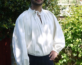 Linen chemise Men's 15th Century ise, historical costume. Medieval Wedding, Reenactment clothing. Linen shirt.