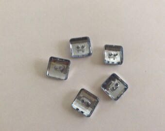 Acrylic button to sew as a set of 12 * 12 mm blue 4 piece