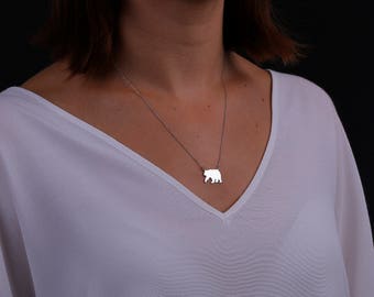Bear Necklace , Silver Necklace, Silver, Gold, Rose, Animal Necklace, Gift
