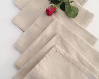 6 napkins table linen and cotton
