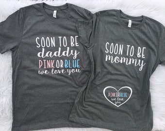Couples Maternity Shirt, Pregnancy Announcement Shirt, Pregnancy Announcement, Pregnancy Shirt, Pregnancy Reveal Shirt, Pink or Blue we love
