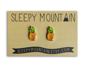 Pineapple Earrings - Sleepy Mountain Fruit Studs