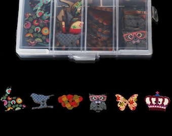 Wood Sewing Buttons Scrapbooking Animal Multicolor Two Holes Mixed - 1 Box