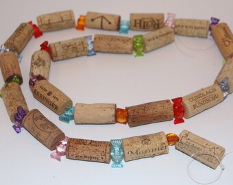 Wine Cork Garland Recycled Cork Candy Garland