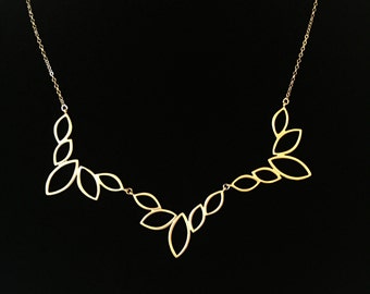 Gold Bib Necklace, Gold Statement Necklace, Geometric Statement Necklace, Elegant Necklace, Modern Necklace, Dainty Fine, Wedding Jewelry