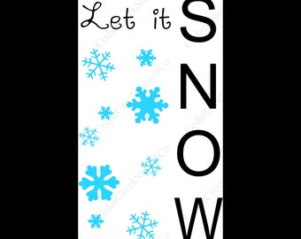 Let it snow stencil, diy craft stencil, sign stencil, paint stencil, chalk stencil, pillow stencil, reusable stencil, christmas stencil