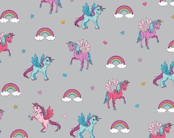 Rainbow unicorn grey jersey