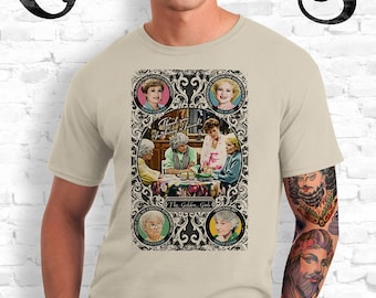 Golden Girls Sand T-Shirt. Blanche, Rose, Dorothy and Sophia. TV. Campy. Art. Print. Gay. Drag.