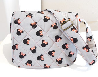 Quilted Disney messenger bag with adjustable strap