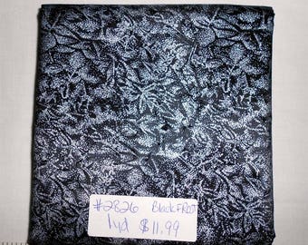 Fairy Frost Fabric - 1yd piece- Black Fairy Frost (black/grey/gray/silver tone)D#CM 0376/Michael Miller #2826 Great for halloween/christmas!