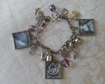 Gardener's Charm Bracelet Charmed Vintage Classic Gardens 3 SQUARES