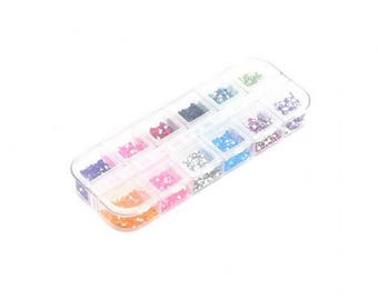 Box of 3000 rhinestones multicolor 2 mm