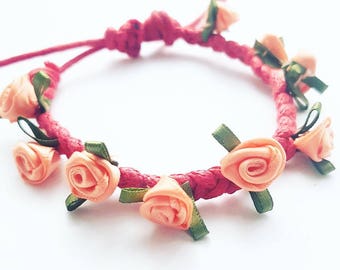 Flower garland bracelets