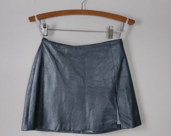 Metallic Vintage Leather Bebe Skirt