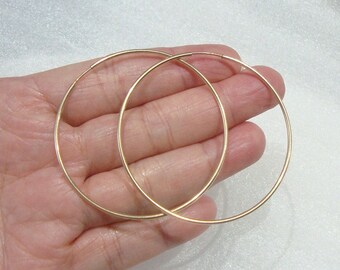 14K Gold Filled Endless Hoop, 50mm, 2 Inch Hoop, 1.25mm wire, EW-0083