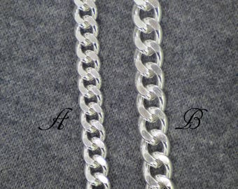 9mm,11mm,Solid,925 Sterling Silver,Cuban Curb Chain,Miami Chain,Thick and Heavy Chain