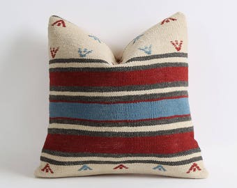 gypsy pillow, striped bohemian kilim pillows, boho pillow, throw pillow, pillow, decorative pillow, cushion cover, boho, vintage