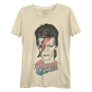 David Bowie Aladdin Sane Pastel Casual Tee (BWE0129-324CRM) Golden Years, Heroes, Starman, Ziggy Stardust, Labyrinth, Let's Dance, Bowie