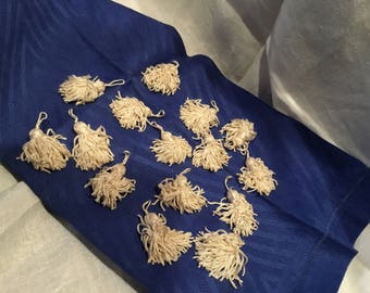15 Small/Mini White Tassels