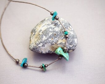 Sterling Silver and Turquoise Necklace Southwestern Necklace