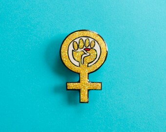 Glitter Venus Symbol Pin