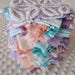 Vintage Chenille Fabric Quilt Squares - 60 - 6 inch squares, aqua, purple & peach, 30 Pairs - 500-126