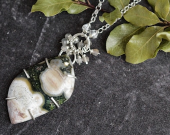 Ocean Jasper Statement Necklace - Boho Statement Necklace - One of a Kind Ocean Jasper Necklace -