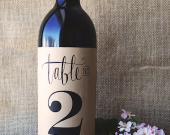 Wedding Wine Labels - Wine Table Number Label - Custom Wedding Label