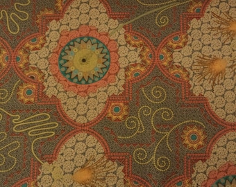 OOP PWDB034 Dan Bennett Temple Mosaic Medallions Topaz Quilting 18" BTHY Rowan Westminster Half Yard Quilt Sewing Cotton Fabric Retired New