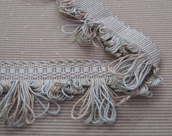 Pale Aqua and Tan Loop Fringe