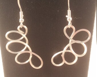 Sterling Silver Wire Earrings, Sterling Silver Wire Wrapped Earrings
