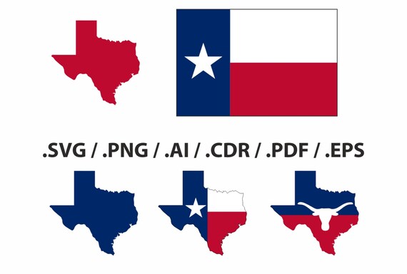 Texas State Map, flag and symbols clipart collection. AI ...