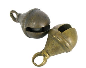 2 similar size jingle bells, big size bells, vintage home decoration