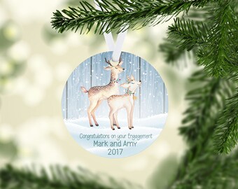 Personalized Engagement Christmas Ornament