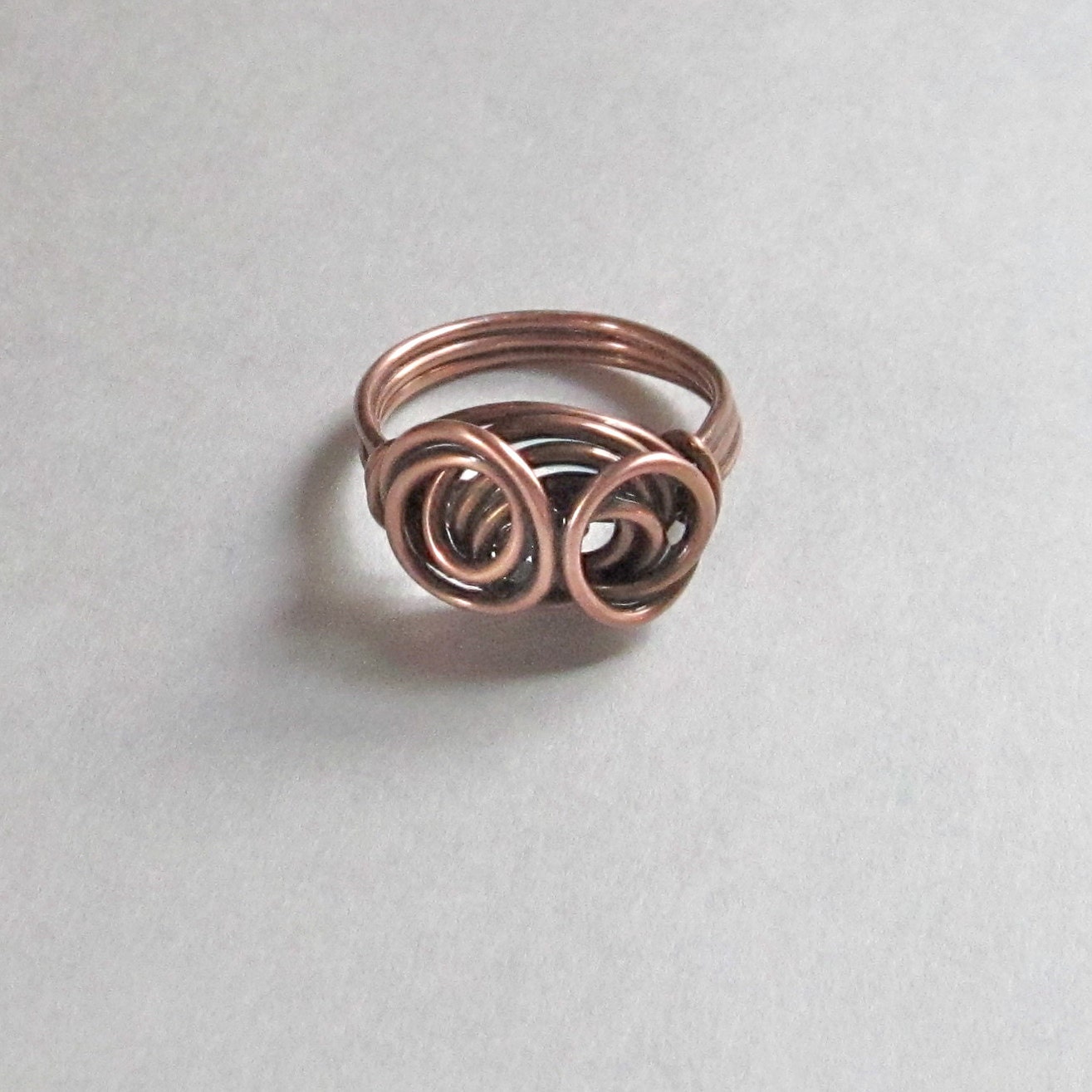 Antiqued Copper Wire Ring 18 Gauge Rustic Wire Ring 515011