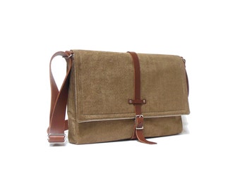 Ultimate Stash laptop messenger bag - camel brown